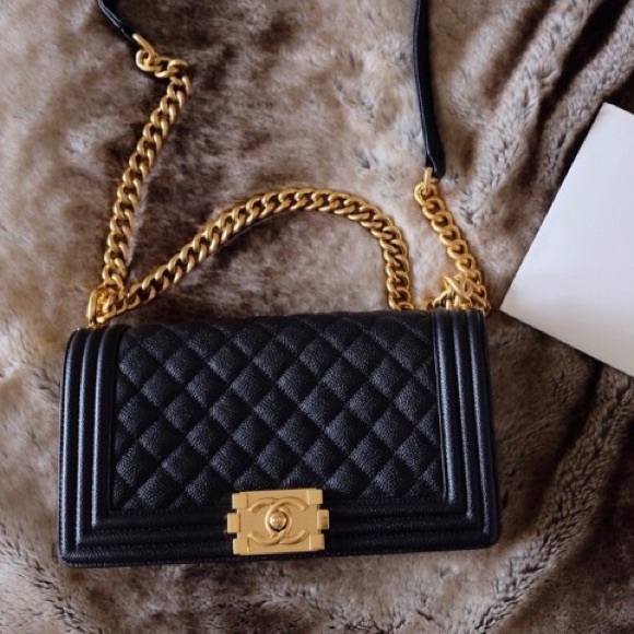 CHANEL Handbags - CHANEL Le Boy Black Caviar Gold Hardware CHANEL Handbags - CHANEL Le Boy Black Caviar Gold Hardware